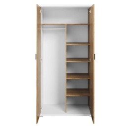Massi MS-02 Hinged Wardrobe 100cm - Natural Hickory 100cm - thumbnail 2