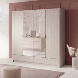 Lante Hinged Door Wardrobe 213cm - Beige 213cm