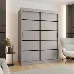 Rubino V1 Sliding Door Wardrobe 150cm - Cashmere 150cm - thumbnail 1