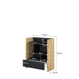 Bed Concept BC-25 Sideboard Cabinet 92cm - White 92cm - thumbnail 8