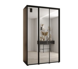 Cannes II Sliding Door Wardrobe 160cm - Black 160cm - thumbnail 2