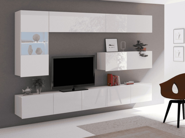 "Calabrini 4 Entertainment Unit For TVs Up To 42"" - White Gloss 250cm" - image 1