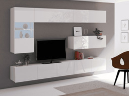 "Calabrini 4 Entertainment Unit For TVs Up To 42"" - White Gloss 250cm"