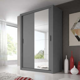 Arti 4 - 2 Sliding Door Wardrobe 150cm - Black Matt 150cm - thumbnail 2