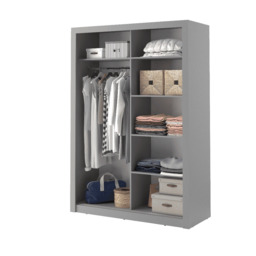 Arti 4 - 2 Sliding Door Wardrobe 150cm - Black Matt 150cm - thumbnail 6