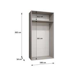 Parma I Hinged Door Wardrobe 100cm - Oak Walnut 100cm - thumbnail 6