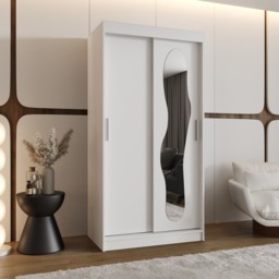Ultra Sliding Door Wardrobe 100cm - Black 100cm - thumbnail 2