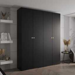 Inova II Hinged Door Wardrobe 200cm - Black 200cm - thumbnail 1