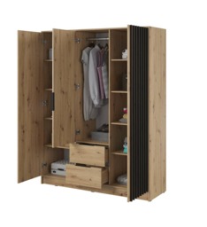 Nelly Hinged Door Wardrobe 155cm - Grey 155cm - thumbnail 7