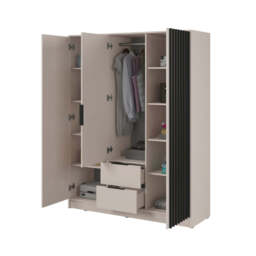 Nelly Hinged Door Wardrobe 155cm - Grey 155cm - thumbnail 4