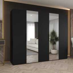 Marbella II Hinged Door Wardrobe 250cm - Black 250cm - thumbnail 1