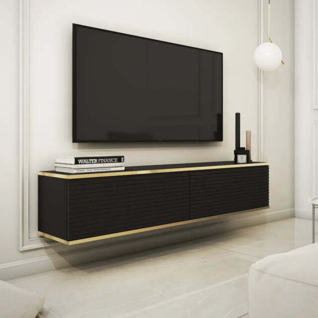 Moro Floating TV Cabinet 135cm - Black 135cm - image 1