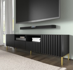Wave TV Cabinet 200cm - Black 200cm - thumbnail 3