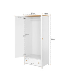 Story SO-01 Hinged Wardrobe 85cm - White Matt 85cm - thumbnail 3