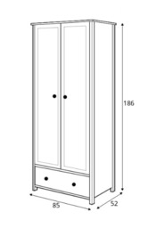 Story SO-01 Hinged Wardrobe 85cm - White Matt 85cm - thumbnail 6