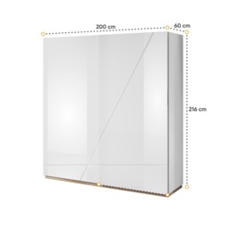 Futura FU-12 Sliding Door Wardrobe 200cm - White Gloss 200cm - thumbnail 5