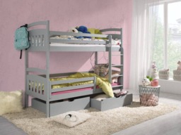 Wooden Bunk Bed Gabi with Storage - White Matt Without Mattresses - thumbnail 8
