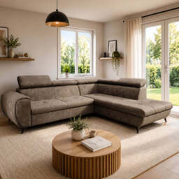 Corner Sofa Bed Mona Pik - Navy Blue 260cm Left - thumbnail 2