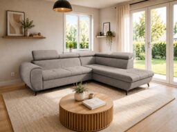 Corner Sofa Bed Mona Pik - Navy Blue 260cm Left - thumbnail 4