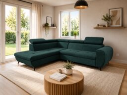 Corner Sofa Bed Mona Pik - Navy Blue 260cm Left - thumbnail 7