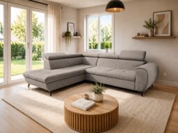 Corner Sofa Bed Mona Pik - Navy Blue 260cm Left - thumbnail 3