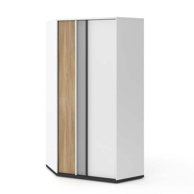 Imola IM-01 Corner Wardrobe 95cm - White Matt 95cm - image 1
