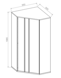 Imola IM-01 Corner Wardrobe 95cm - White Matt 95cm - thumbnail 8