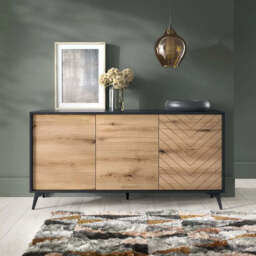 Diamond Large Sideboard Cabinet 154cm - Oak Evoke 154cm - thumbnail 1