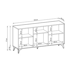 Diamond Large Sideboard Cabinet 154cm - Oak Evoke 154cm - thumbnail 6