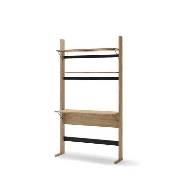 Ollie OL-04 Desk With Bookcase 108cm - Oiled Oak 108cm - image 1