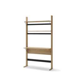 Ollie OL-04 Desk With Bookcase 108cm - Oiled Oak 108cm - thumbnail 1