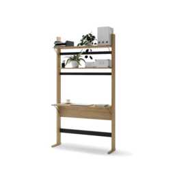 Ollie OL-04 Desk With Bookcase 108cm - Oiled Oak 108cm - thumbnail 2