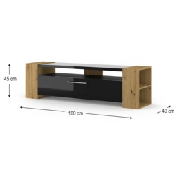 Livia TV Cabinet 160cm - Black 160cm - thumbnail 7