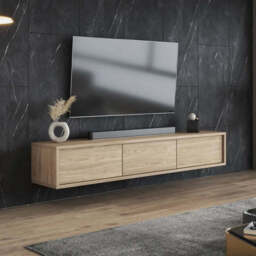Frida 38 Floating TV Cabinet 180cm - Light Oak 180cm - thumbnail 1