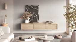 Frida 38 Floating TV Cabinet 180cm - Light Oak 180cm - thumbnail 6