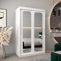 Uppsala T3 Sliding Door Wardrobe 120cm - White 120cm