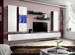 "Fly E5 Entertainment Unit For TVs Up To 75"" - 320cm Black White Gloss"