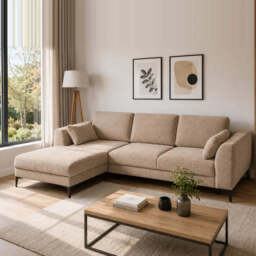 Corner Sofa Bed Imperia - Beige 294cm Left - thumbnail 1