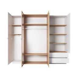 Stockholm Hinged Door Wardrobe 230cm - White 230cm - thumbnail 2