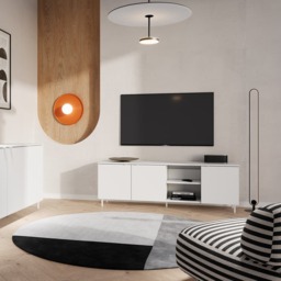 Mila MA-03 Sideboard Cabinet 151cm - White 151cm - thumbnail 5