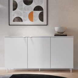 Mila MA-03 Sideboard Cabinet 151cm - White 151cm - thumbnail 3