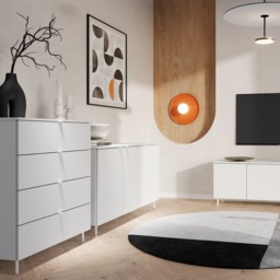 Mila MA-03 Sideboard Cabinet 151cm - White 151cm - thumbnail 4