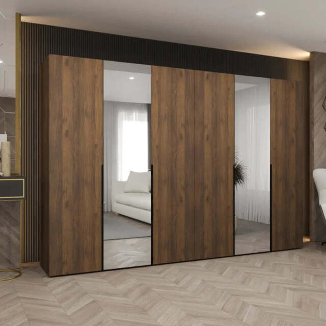 Alicante II Hinged Door Wardrobe 300cm - Oak Walnut 300cm - image 1
