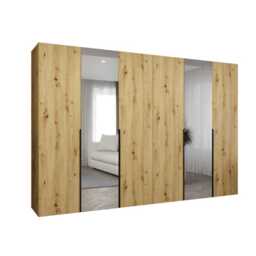 Alicante II Hinged Door Wardrobe 300cm - Oak Walnut 300cm - thumbnail 8