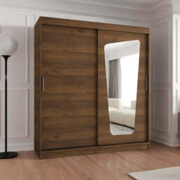 Moka Sliding Door Wardrobe 180cm - Oak Walnut 180cm