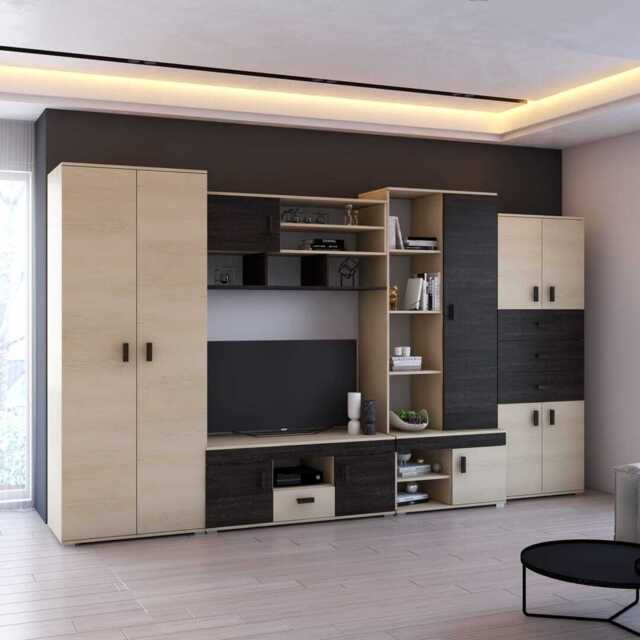 "Nelly Entertainment Unit For TVs Up To 49"" - Oak Silver 350cm" - image 1
