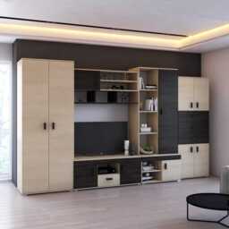 "Nelly Entertainment Unit For TVs Up To 49"" - Oak Silver 350cm" - thumbnail 1