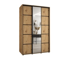 Cannes V Sliding Door Wardrobe 160cm - Black 160cm - thumbnail 5