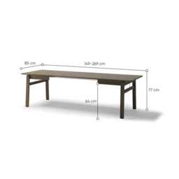 Plot PT-01 Extendable Dining Table 149cm - Light Oak 149cm - thumbnail 6
