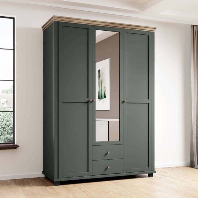Evora 19 Hinged Wardrobe 154cm - Green 154cm - image 1